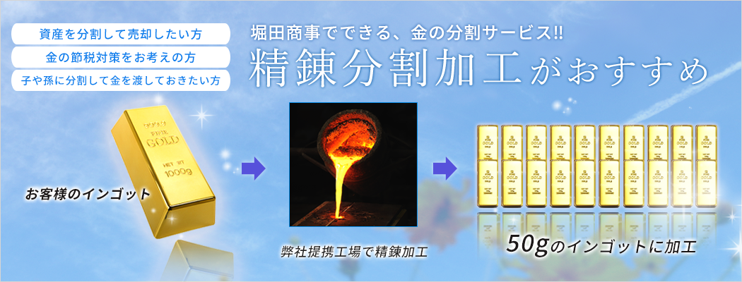 精錬分割加工のバナー